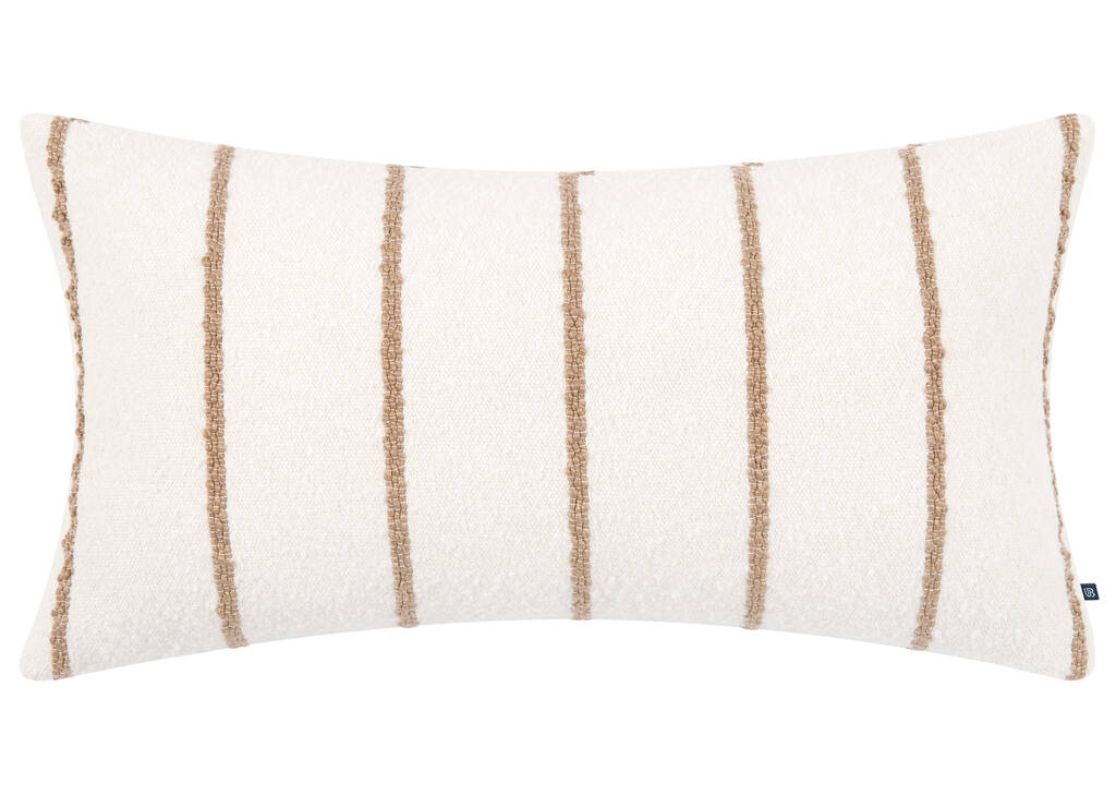 Avena Striped Pillow 12x22 Ivory/Cara