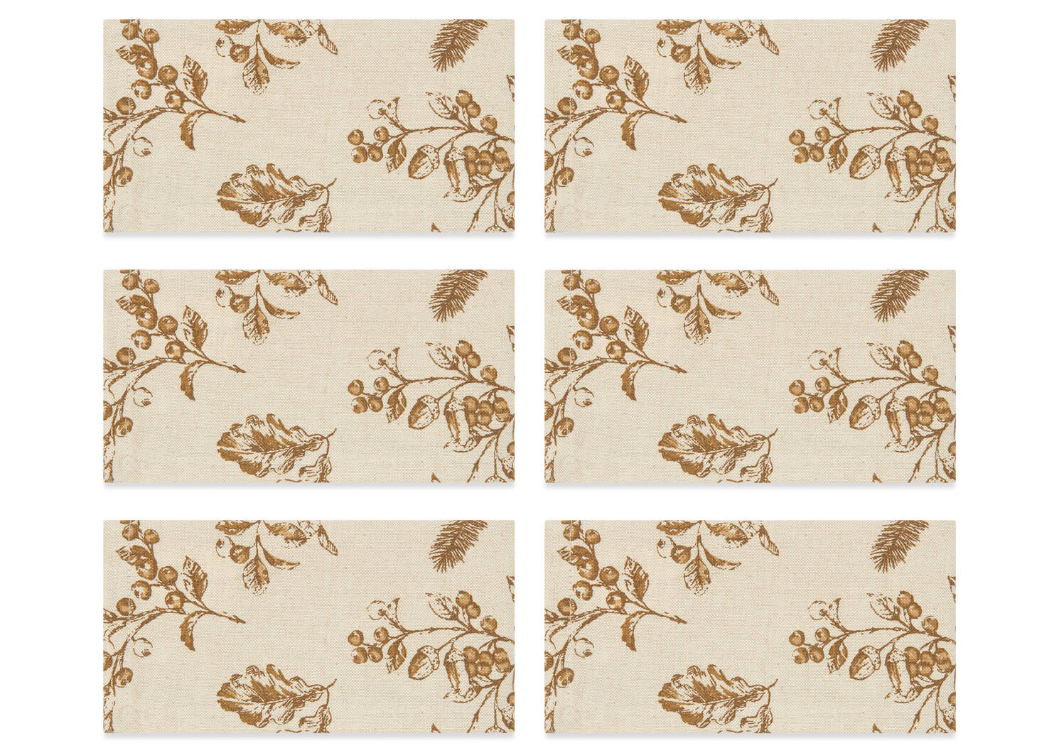 Ensemble de 6 serviettes Acorn nat./faon