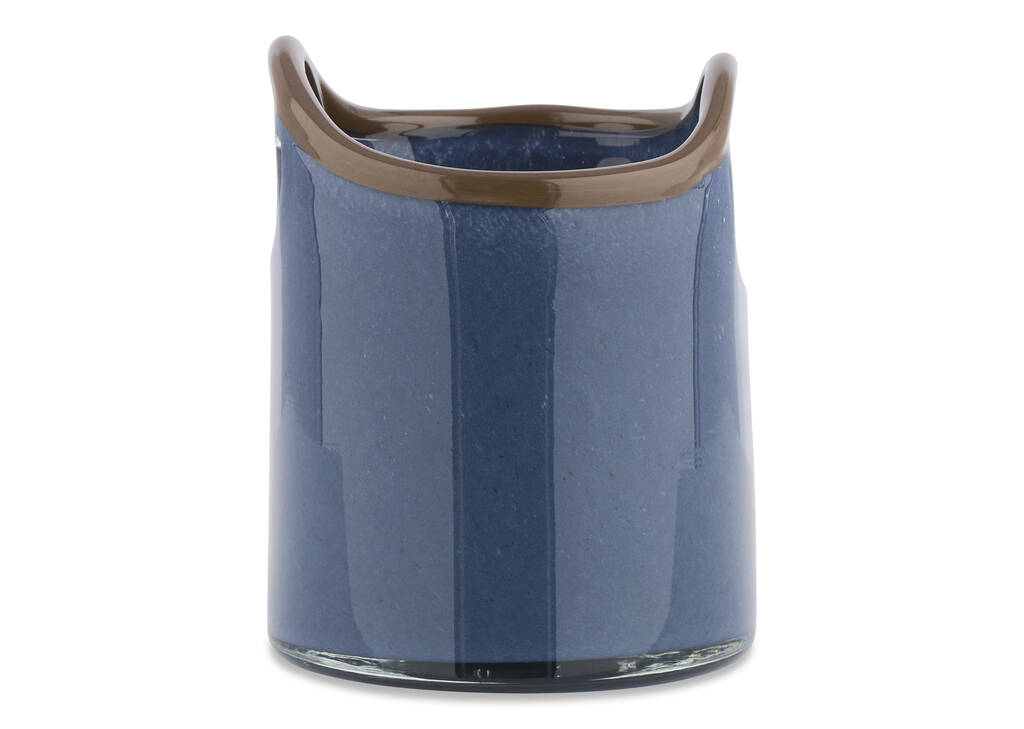 Dax Candle Holder Small Blue/Brown