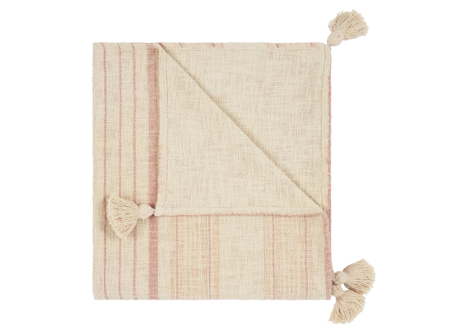 Artesia Stripe Throw Ivory/Terracotta