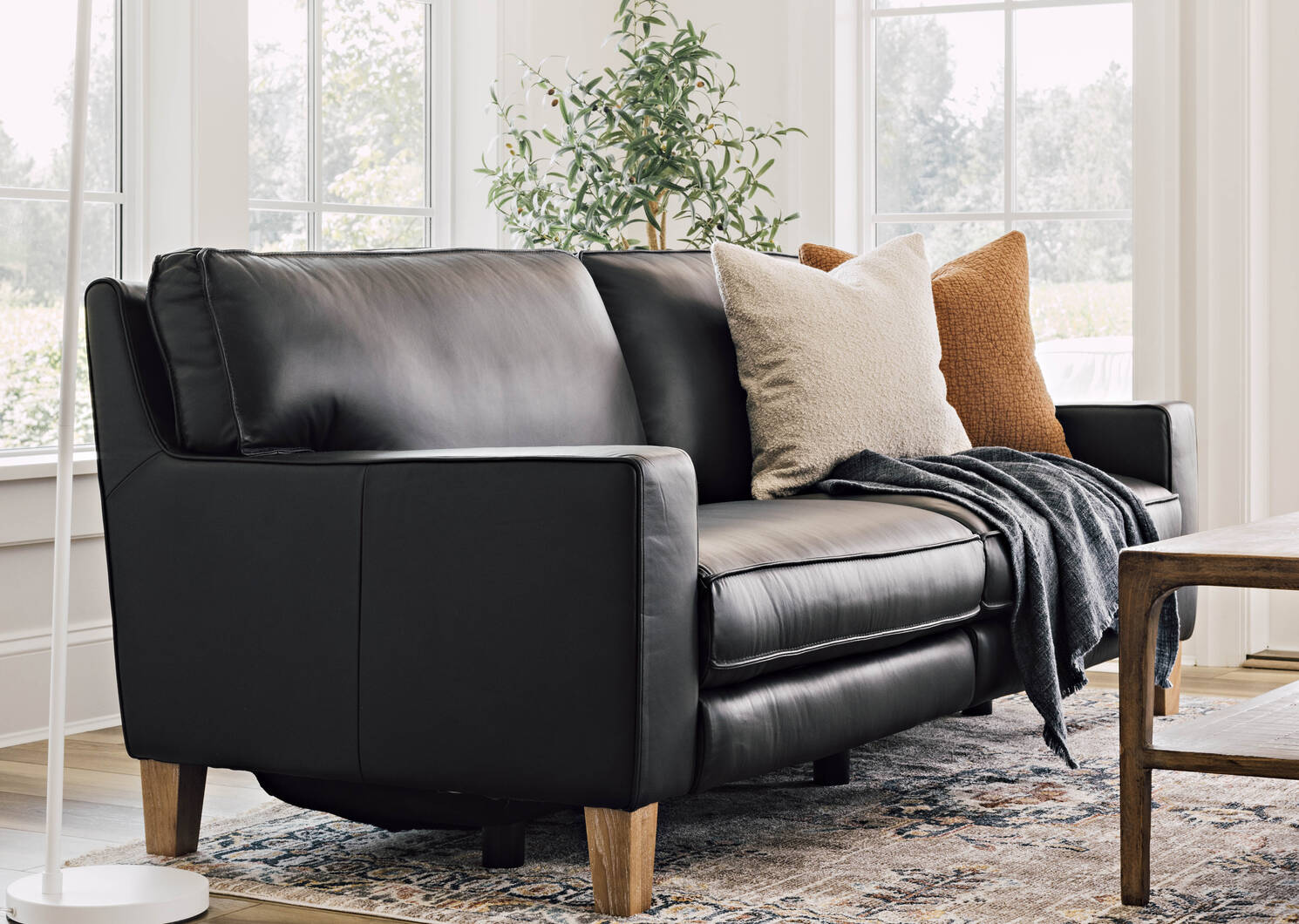 Hardy Leather Relaxer Sofa -Alec Noir