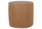 Pouf en similicuir Harlin brun clair
