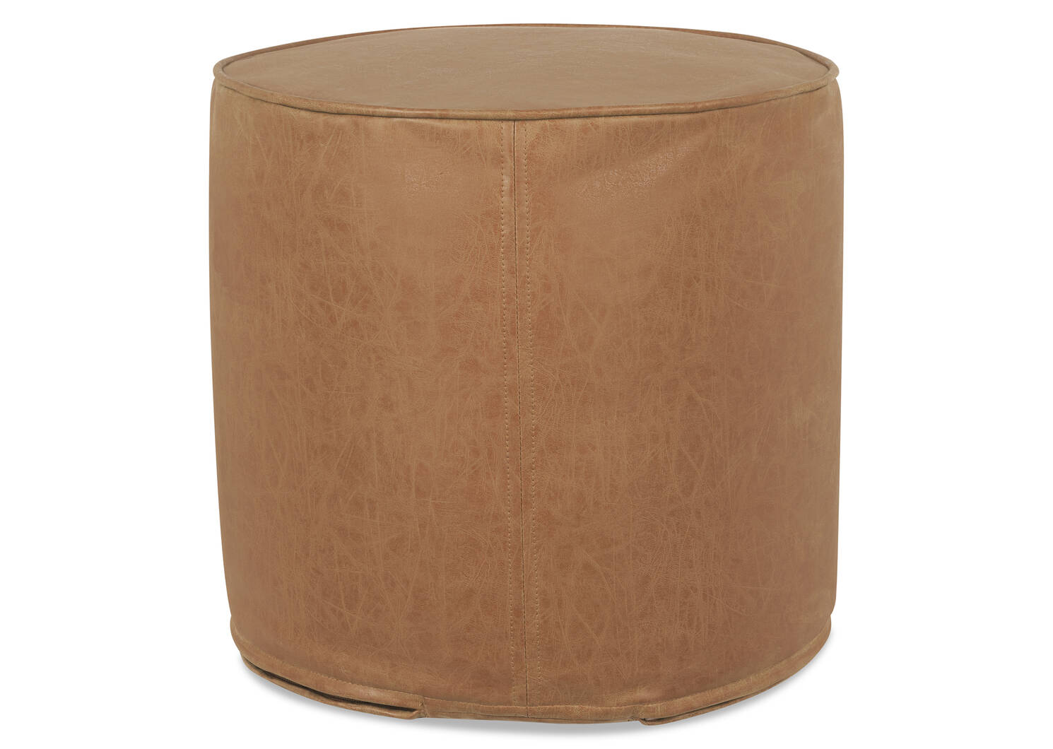 Pouf en similicuir Harlin brun clair