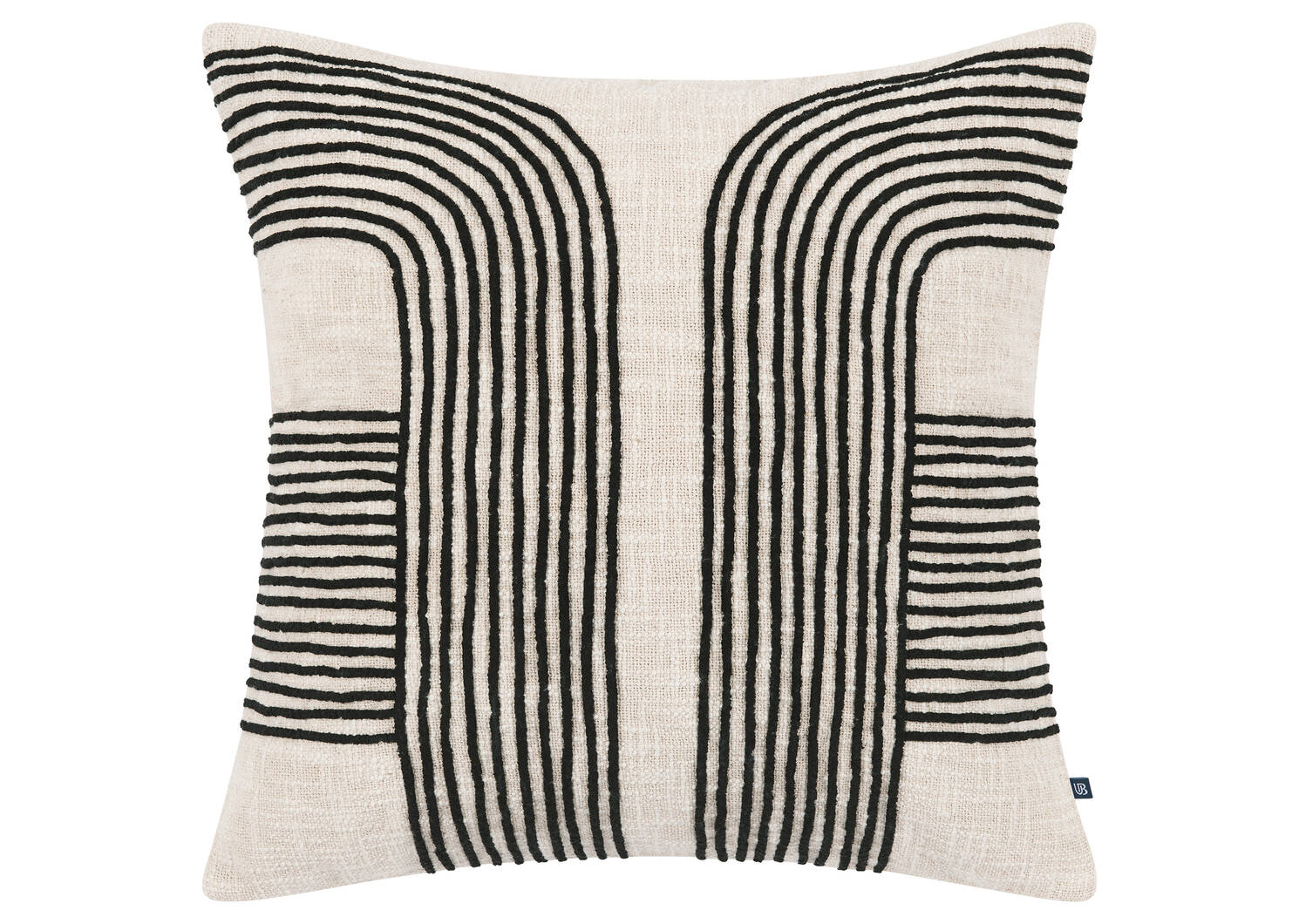 Coussin Evora 20x20 sable/noir