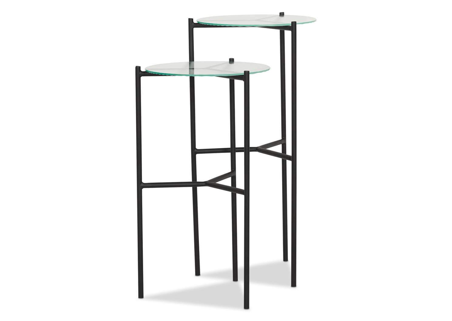 Ens. de tables d'appoint Ameliah -verre