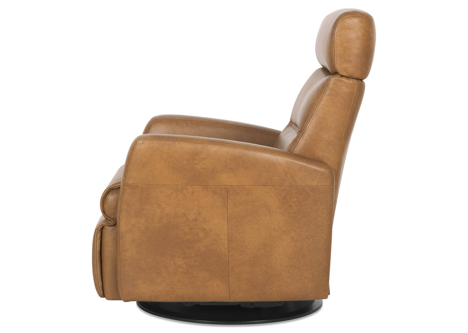 Fauteuil inc. en cuir Jasper -Sol ambré