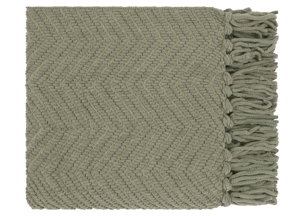 Jeté en chenille Elan sauge
