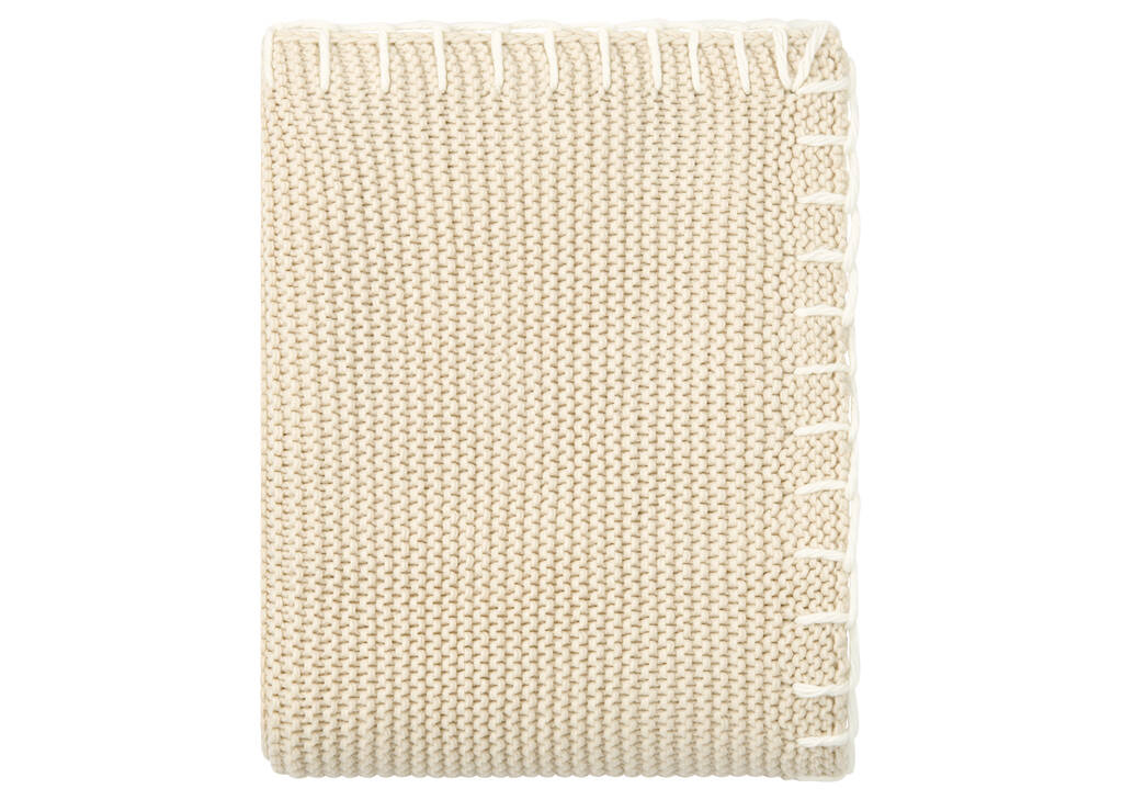 Chelsie Throw Sand/White