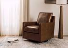 Fauteuil pivotant cuir Sadie -Arlo rhum