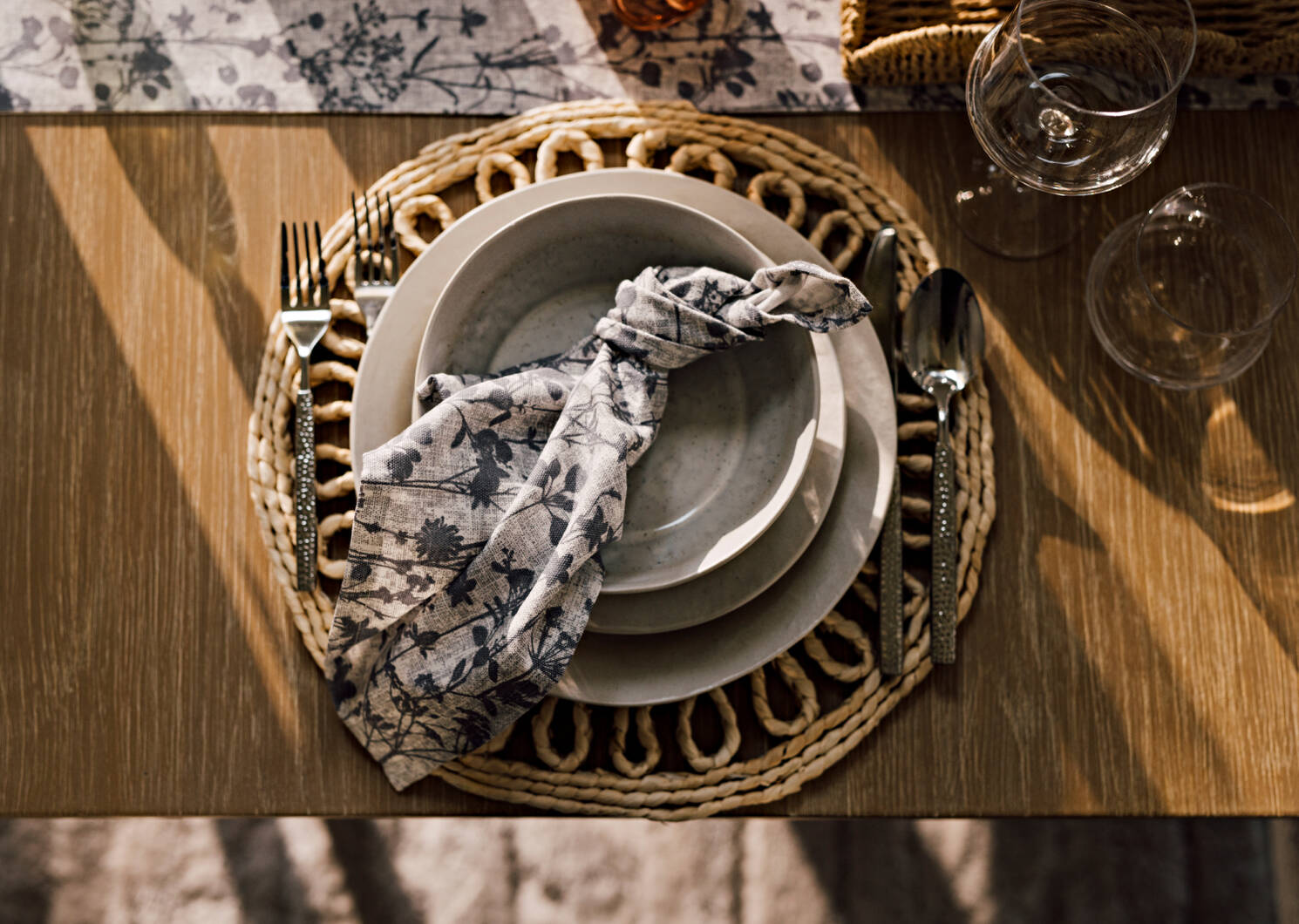 Erin Napkins Set of 6 Ivory/Grey