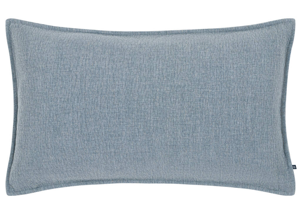 Coussin Layton 14x24 bleu mer
