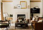 Yvonne Mantle Mirror Antiqued Brass