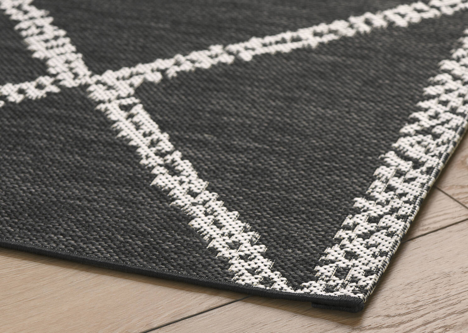 Tapis ext. Loreto 94x126 noir/blanc
