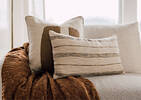 Zira Cotton Striped Pillow 14x24 Natural