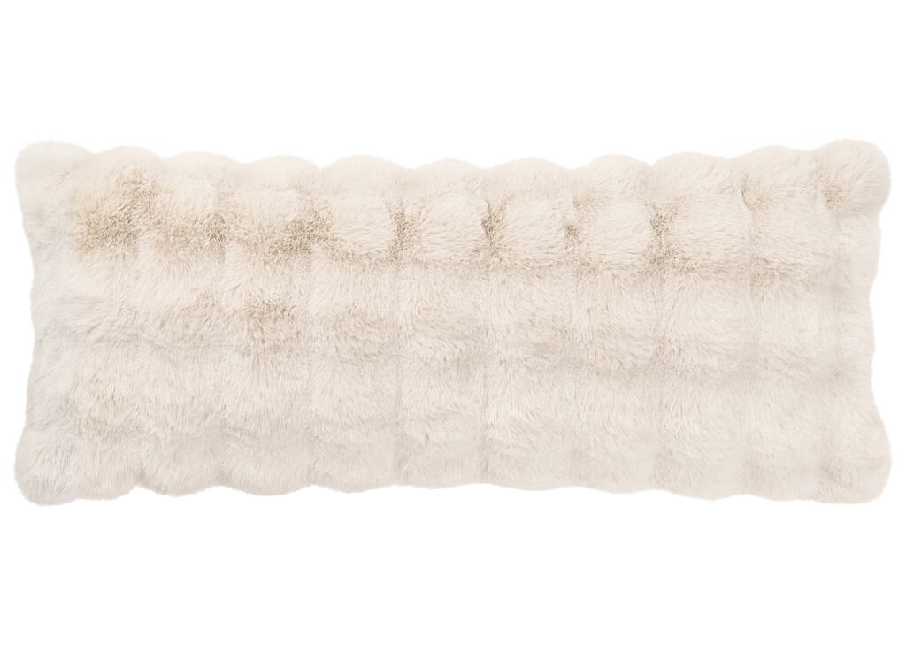 Coussin en f. fourrure Zoey 14x36 huître