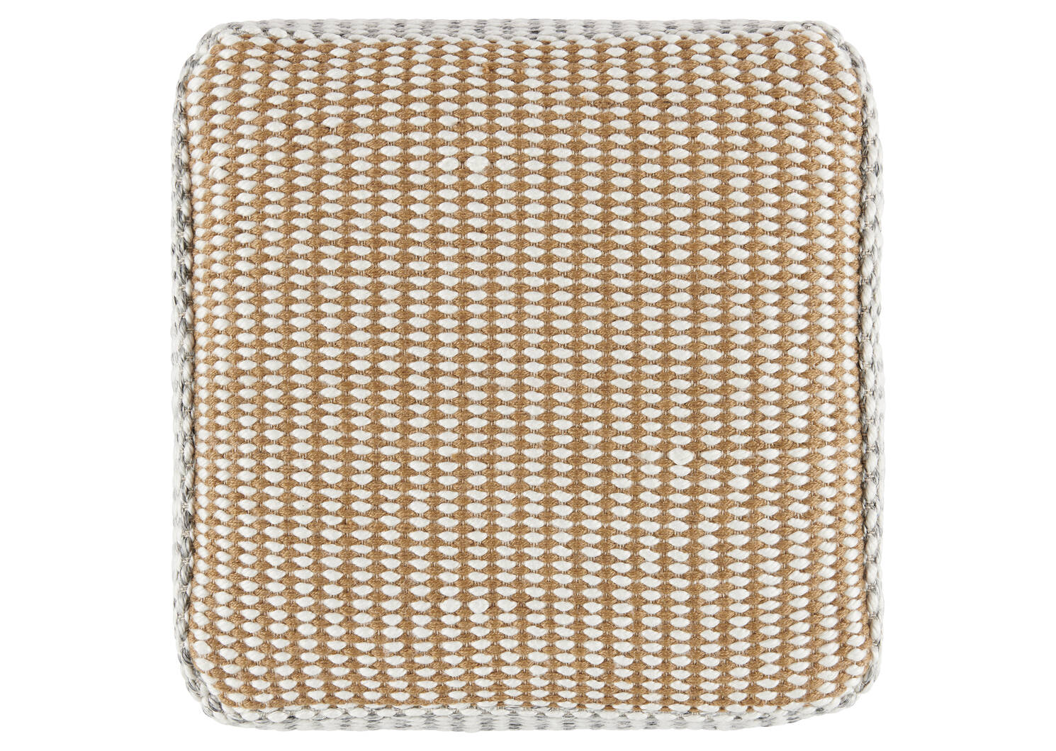 Pouf carré rayé en jute Fleiss