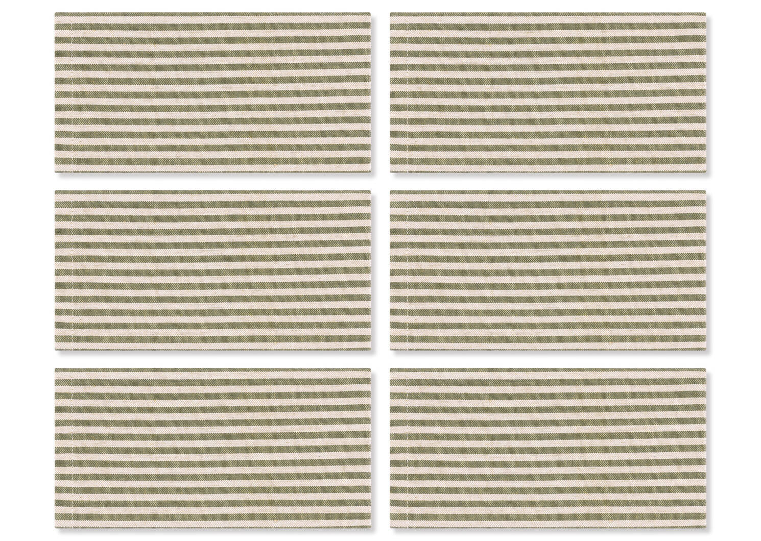 Audley Striped Napkins Set of 6 Green