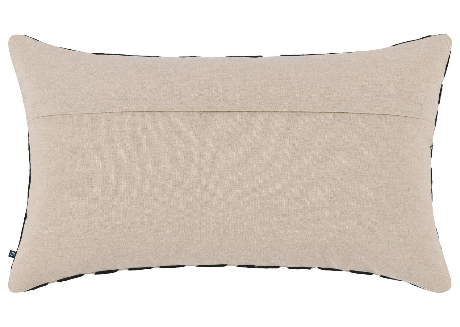 Coussin en coton Avila 14x24 noir/nat.