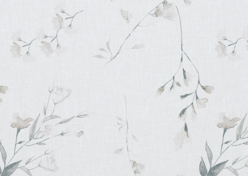 Voilage floral Sally 96 po ivoire/multi