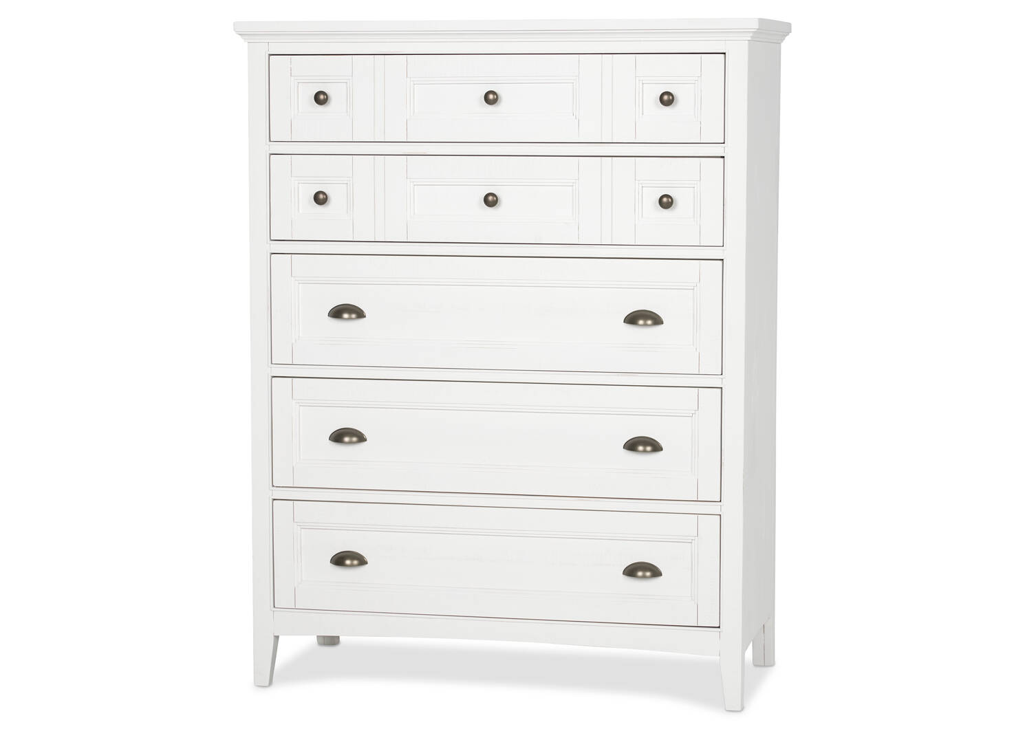 Parker 5 Drawer Chest -Heron White