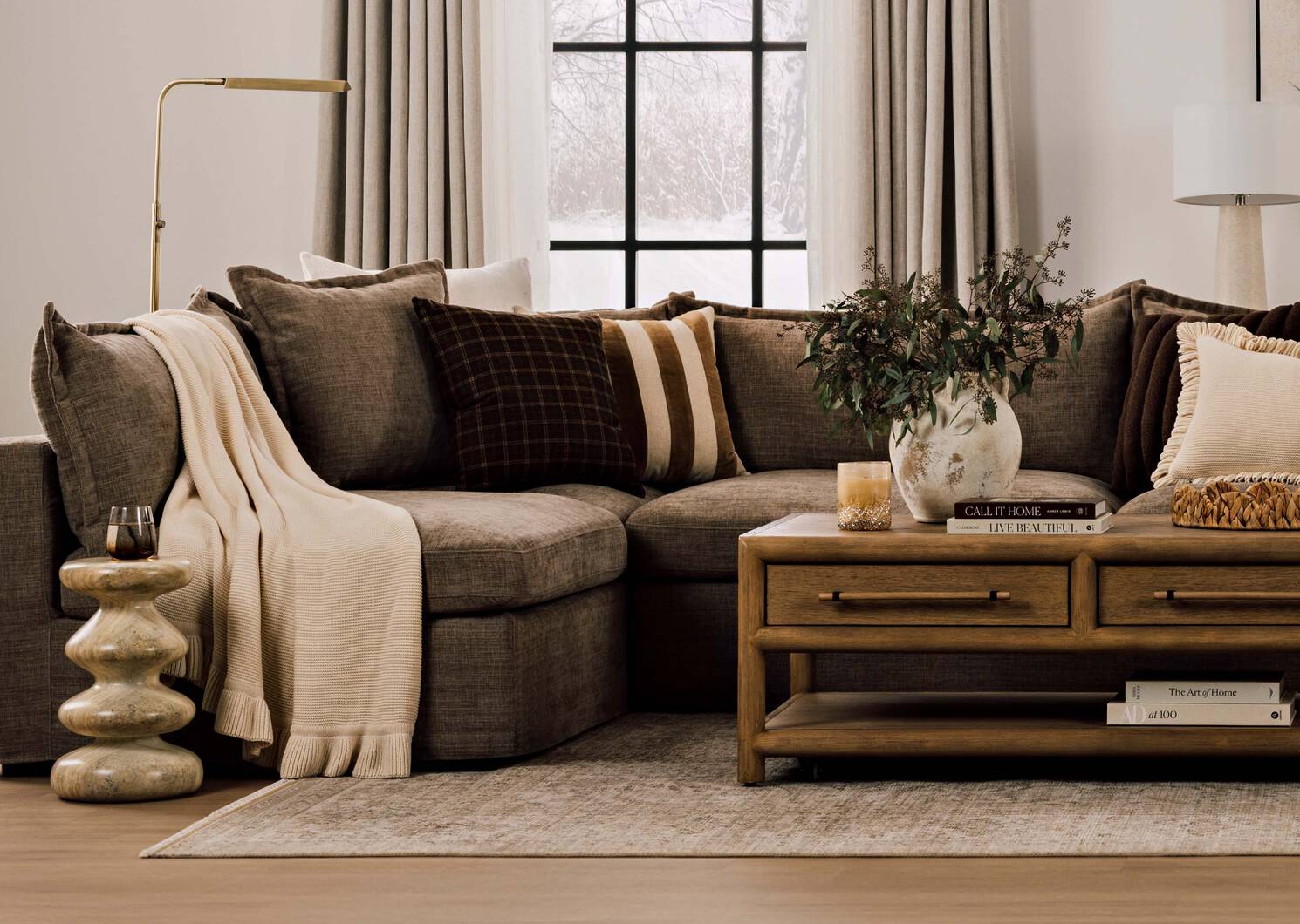 Jet&eacute; &agrave; volants en coton Claridge naturel