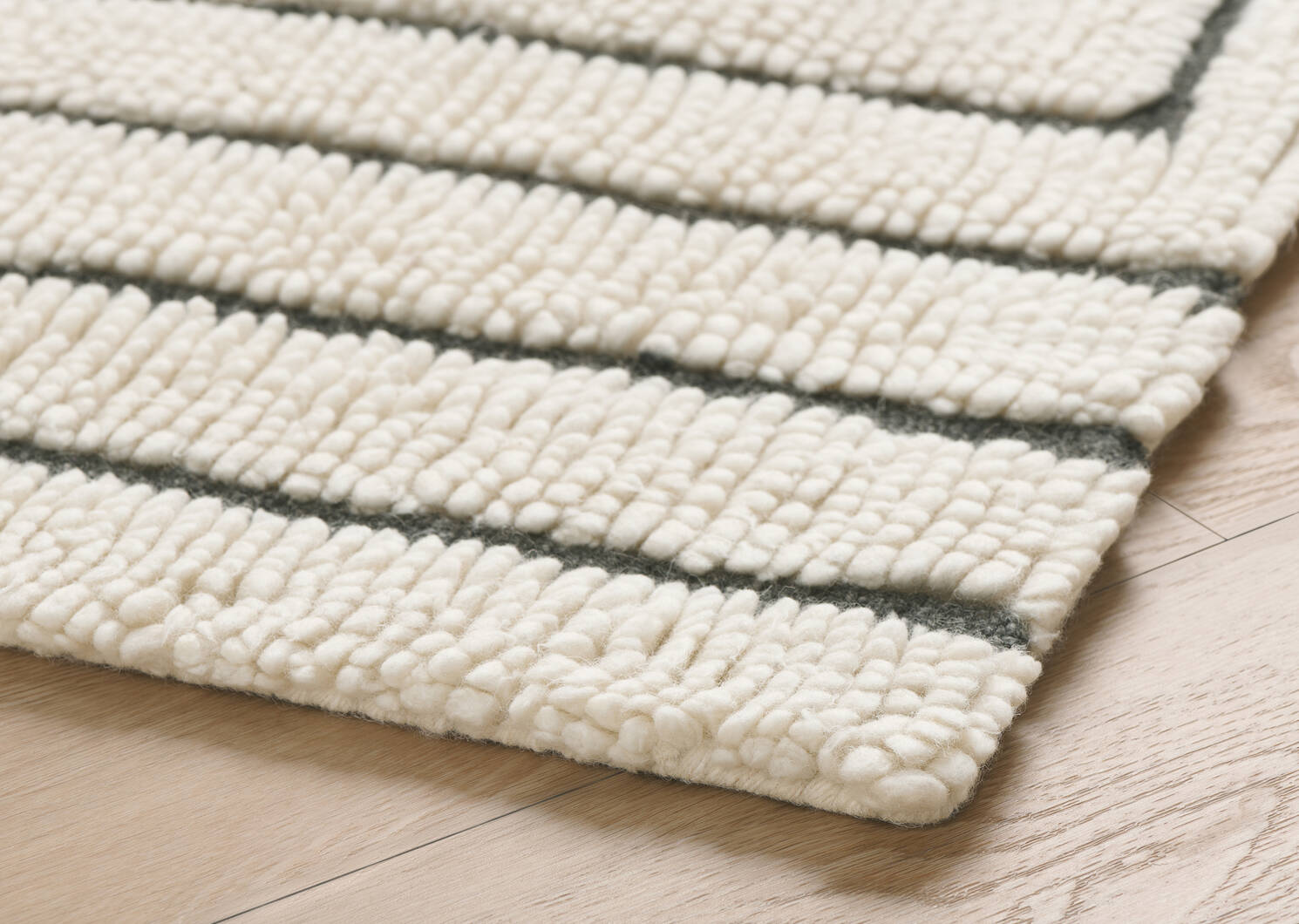 Tapis en laine Rohe 108x144 ivoire/noir