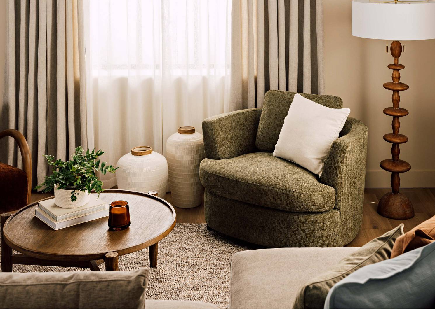 Coussin Nate 20x20 sable