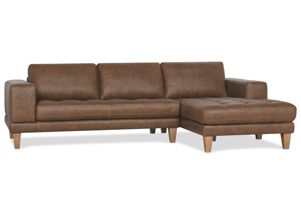 Canapé d’angle cuir Carson -Wes rhum, d.