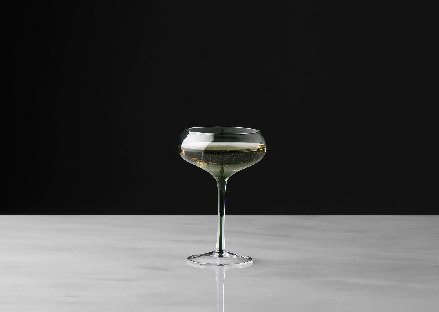 Coupe &agrave; champagne Maris transp./verte