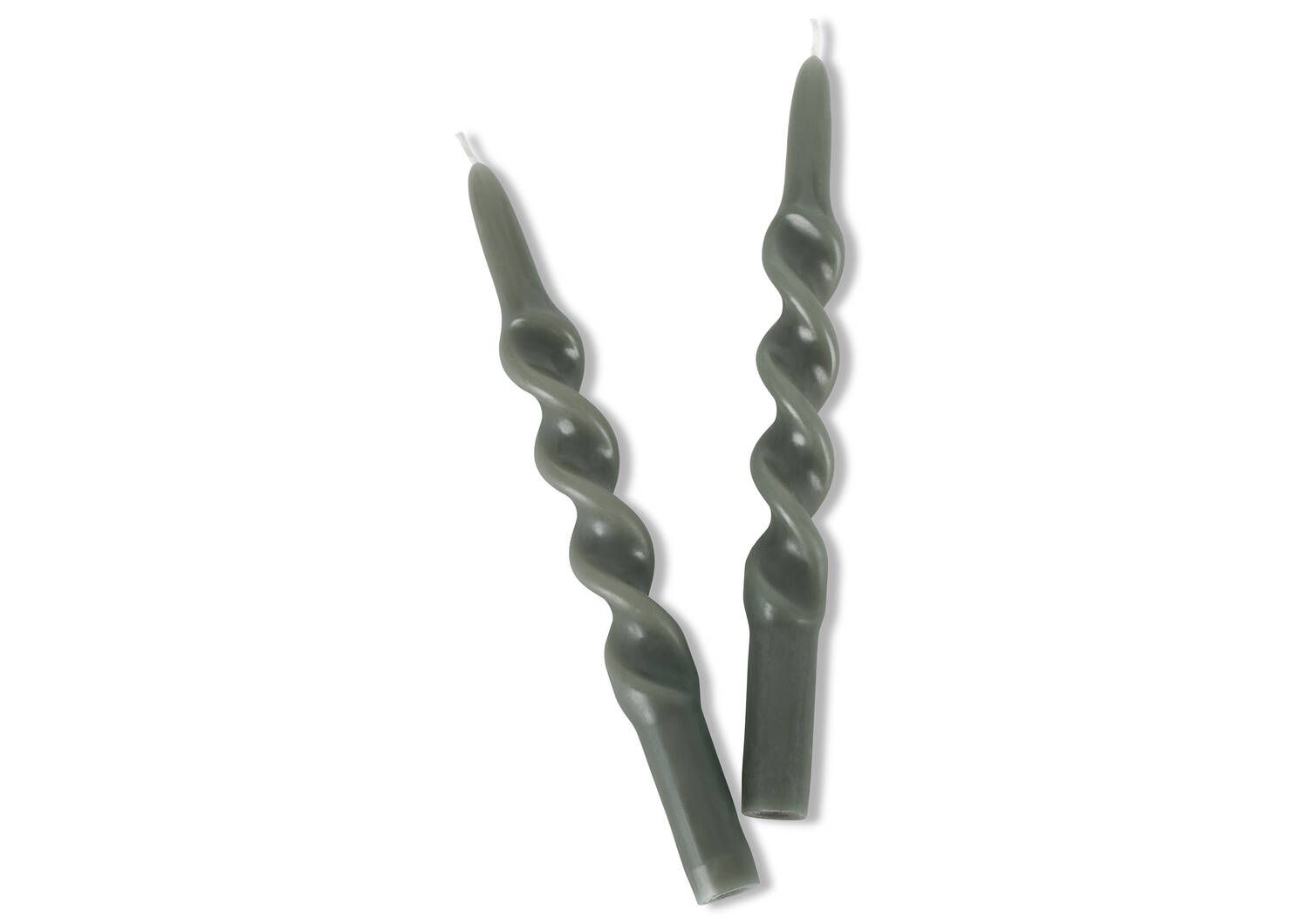 Twist Taper Candle Set Sage