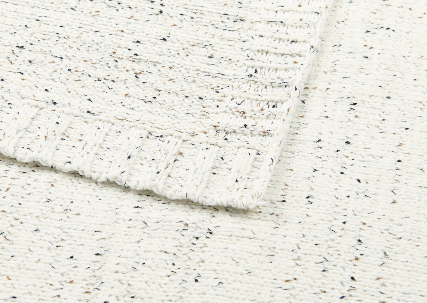 Jet&eacute; chenille mouc. Shana ivoire/multi