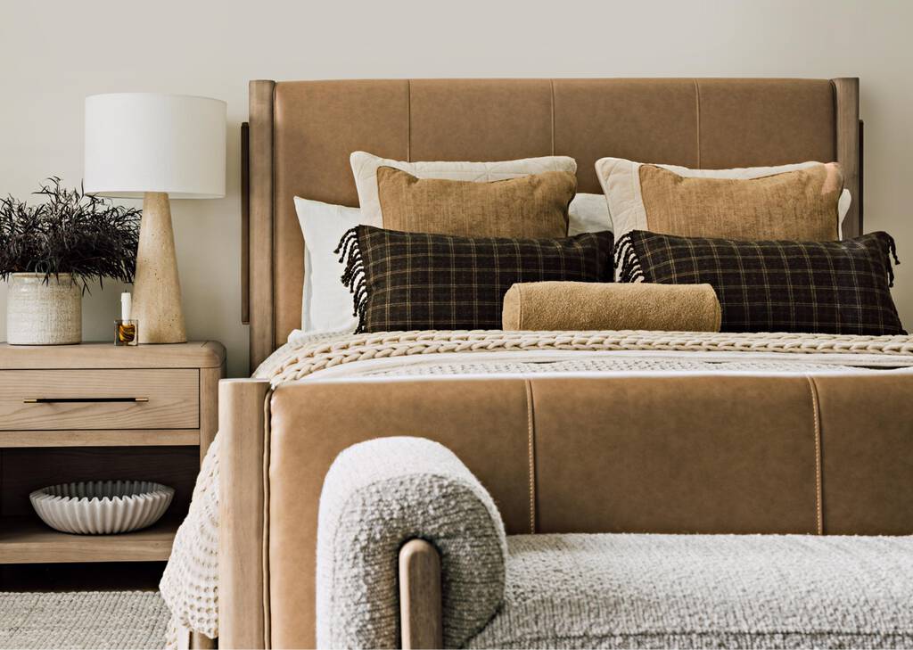 Evia Boucle Bolster Pillow Fawn