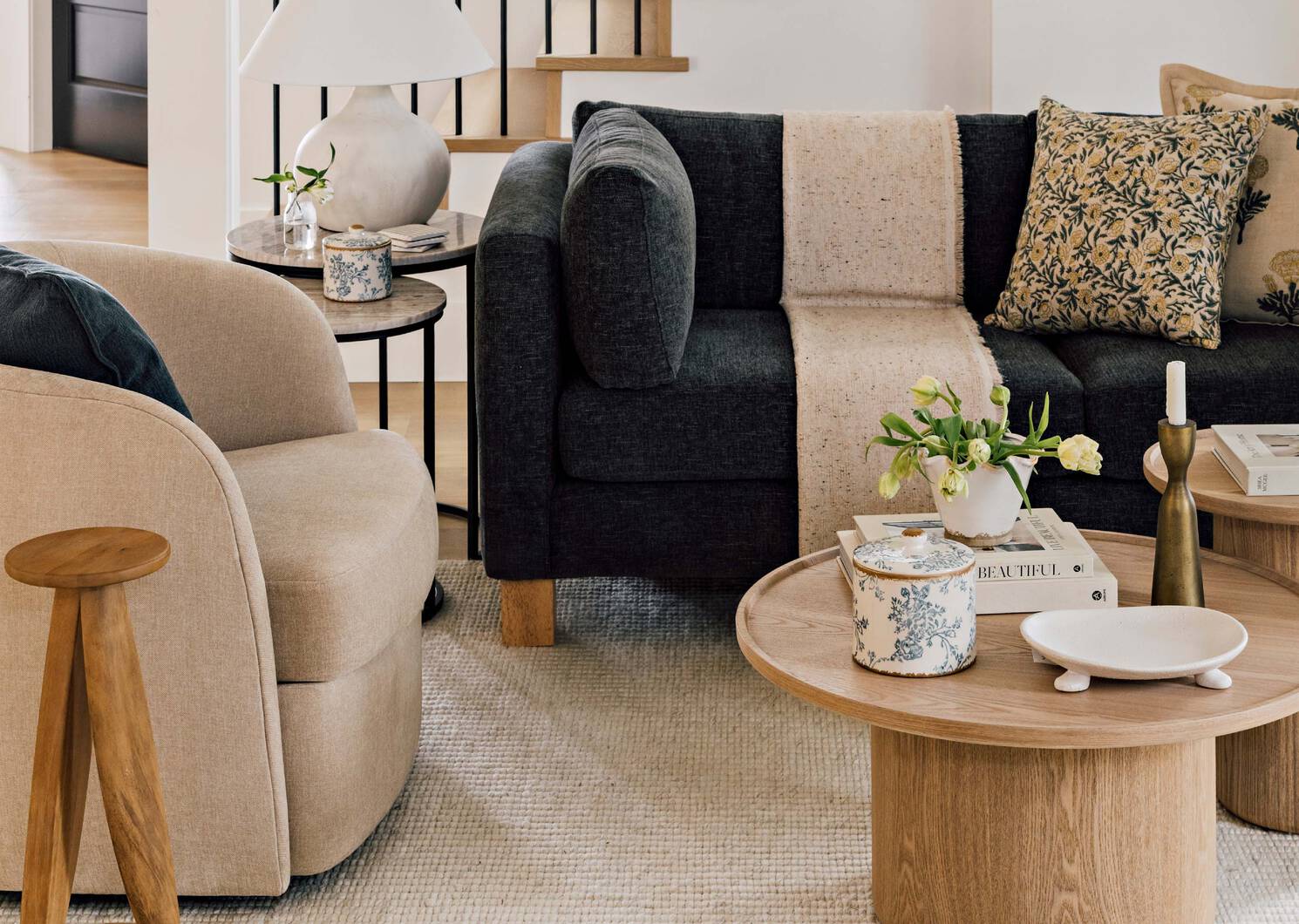 Chelsea Canister Small Ivory/Blue