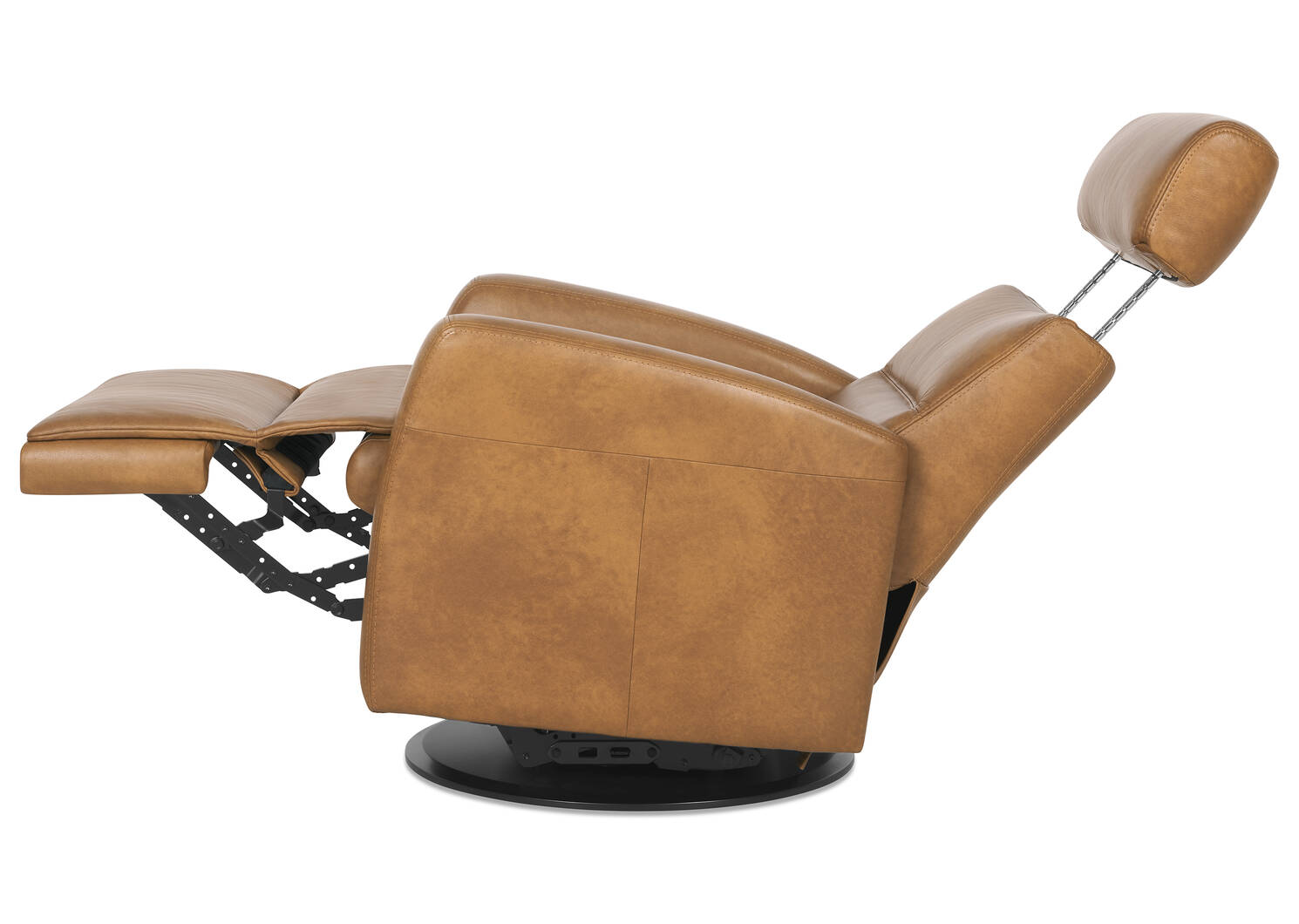 Fauteuil inc. en cuir Jasper -Sol ambré