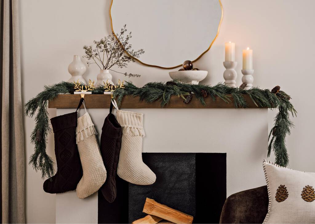 Bas de Noël en tricot Prue ivoire