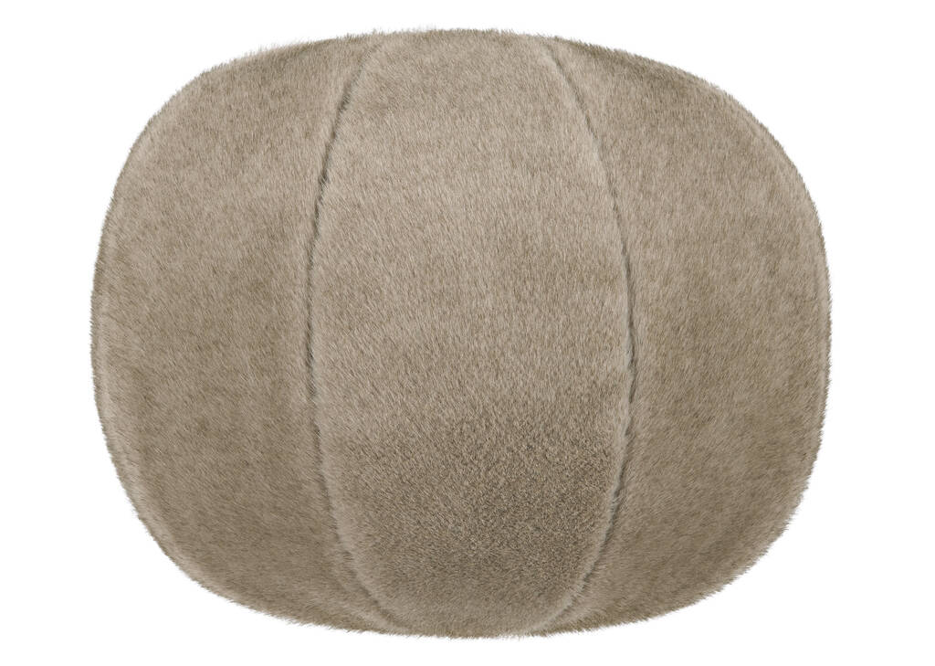 Coussin rond fausse fourrure Tia champ.