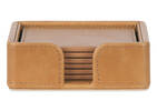 Riva Coaster Set with Holder Tan