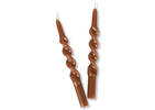 Twist Taper Candle Set Rust