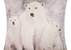 Coussin Polar Bear Family 20x20 blanc