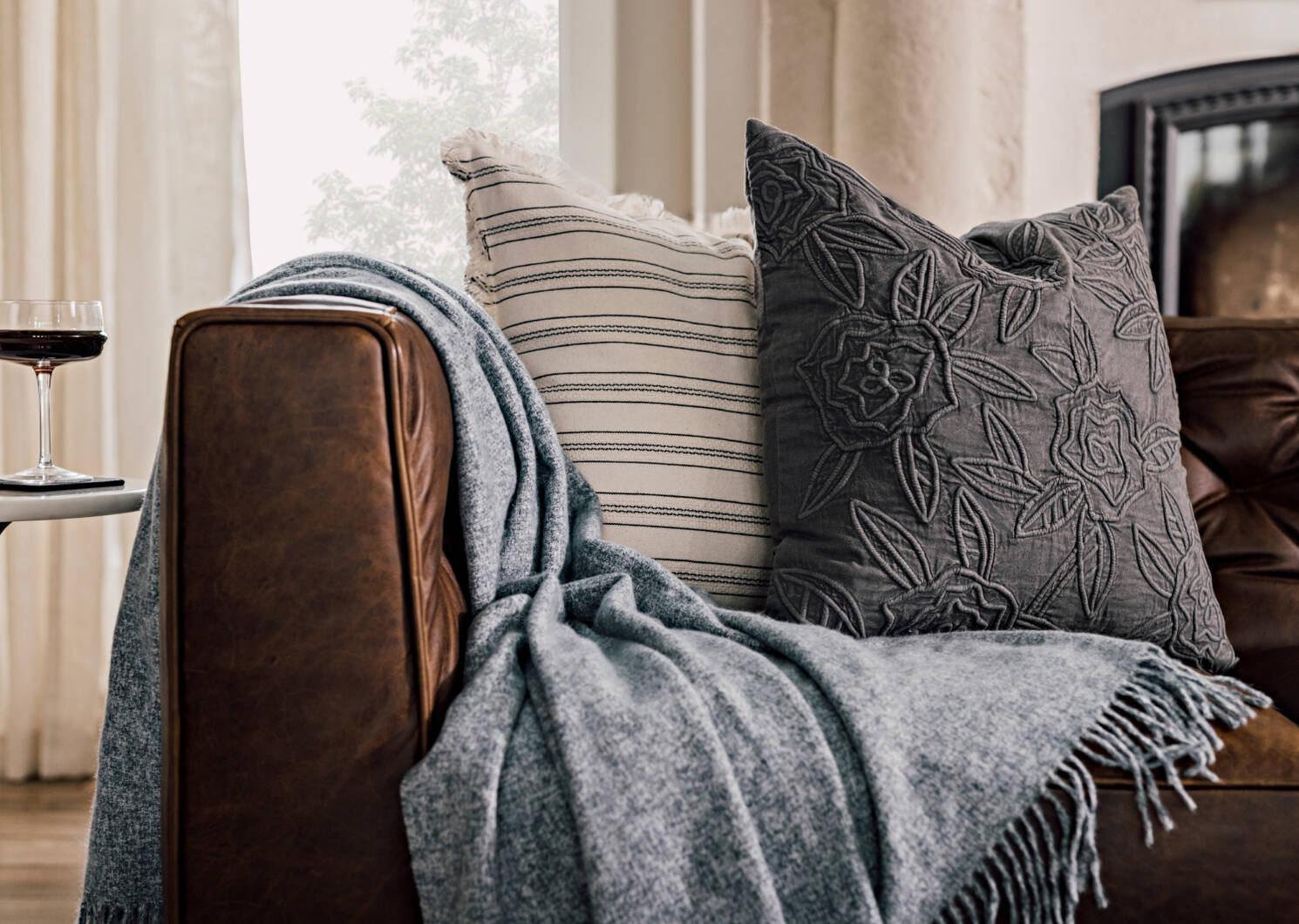 Faith Cotton Pillow 20x20 Dark Grey