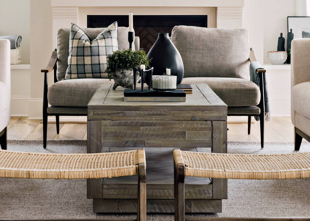 Swain Check Pillow 20x20 Grey/Sand