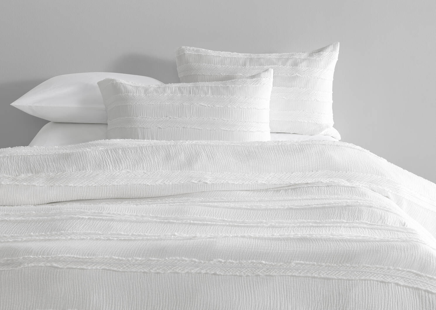 Umbria Cotton Duvet Set Queen Ivory