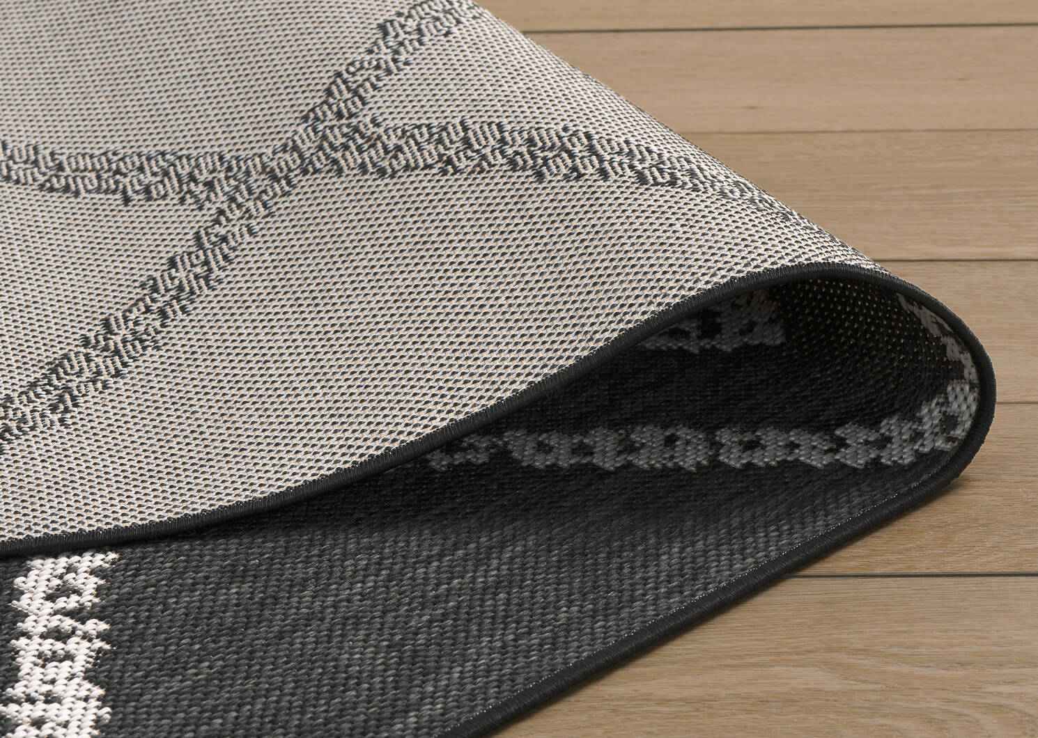 Tapis ext. Loreto 94x126 noir/blanc