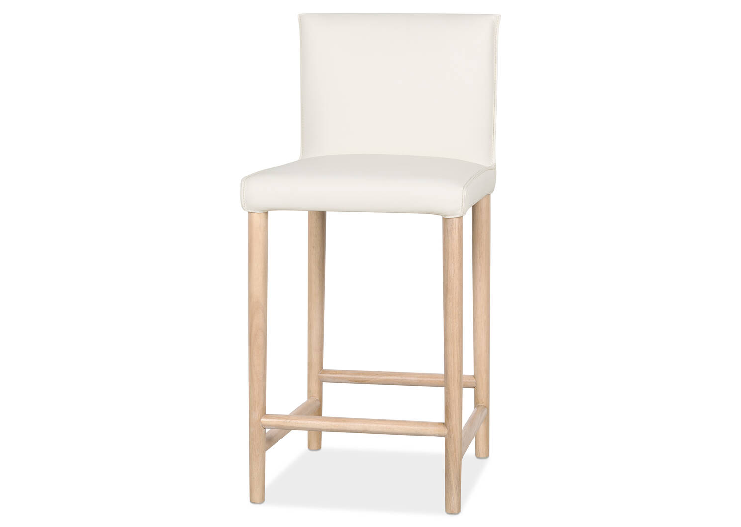 Marciona Lthr Counter Stool -Forega Wht