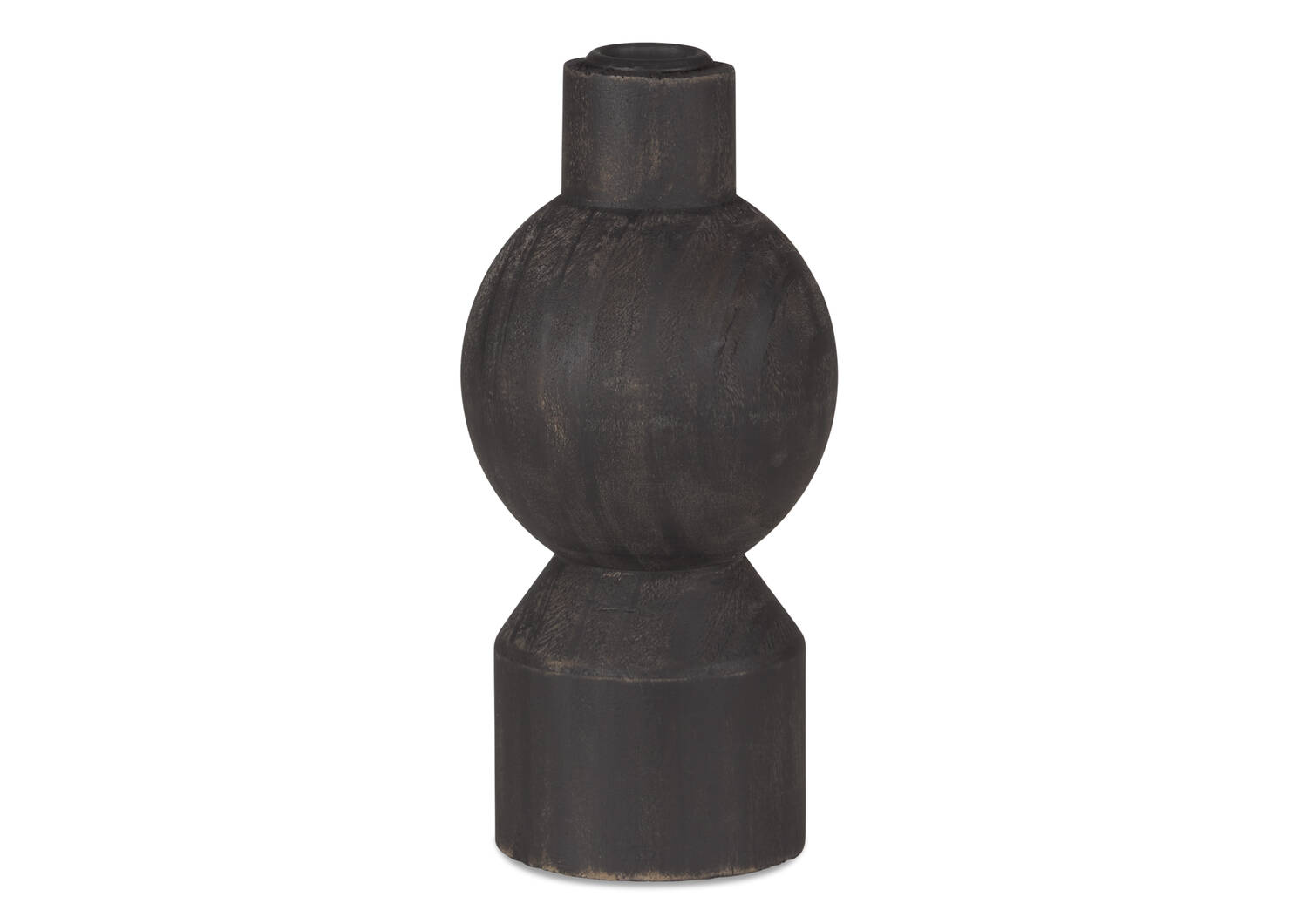 Ezio Candle Holder Wide Black