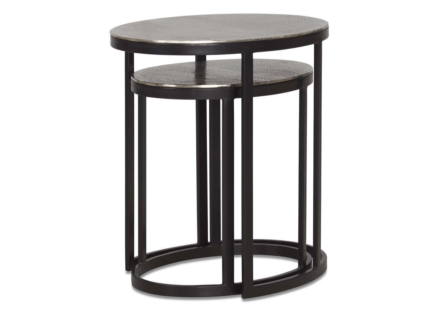 Marley Nesting Table -Raw Nickel