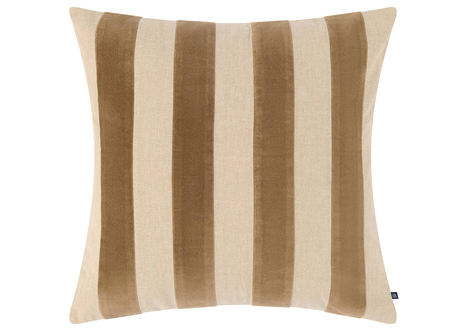 Coussin rayé Edith 20x20 naturel/faon