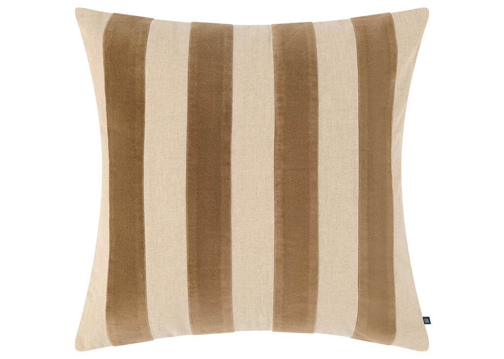 Coussin rayé Edith 20x20 naturel/faon