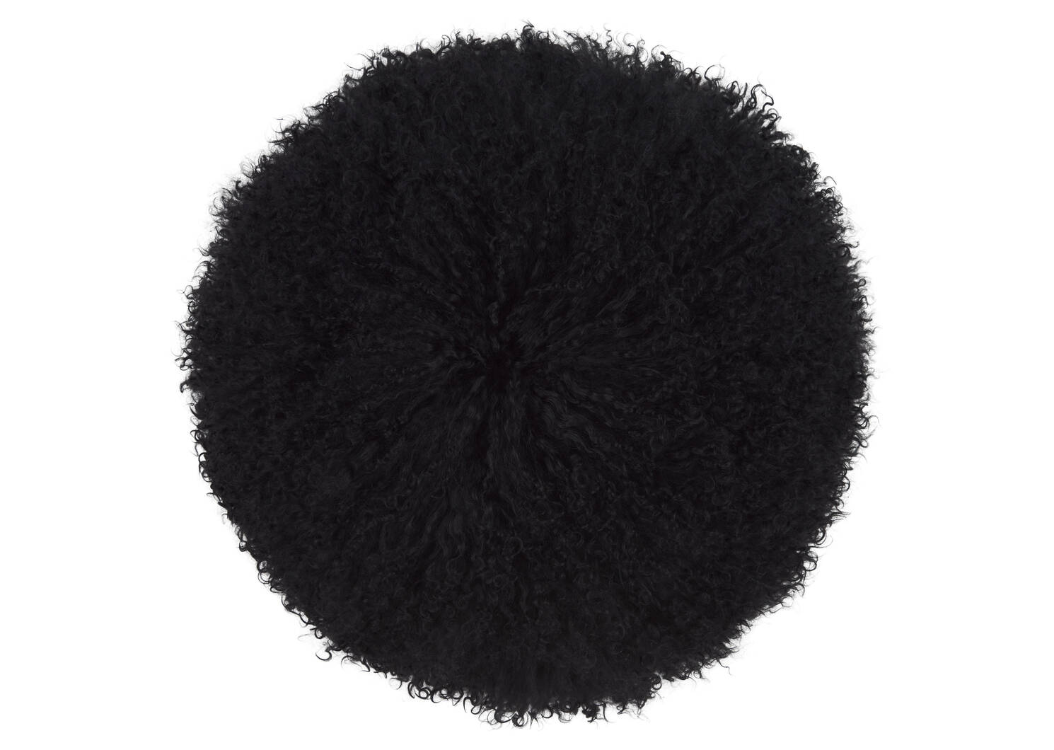 Coussin rond Mongolian 16x16 noir