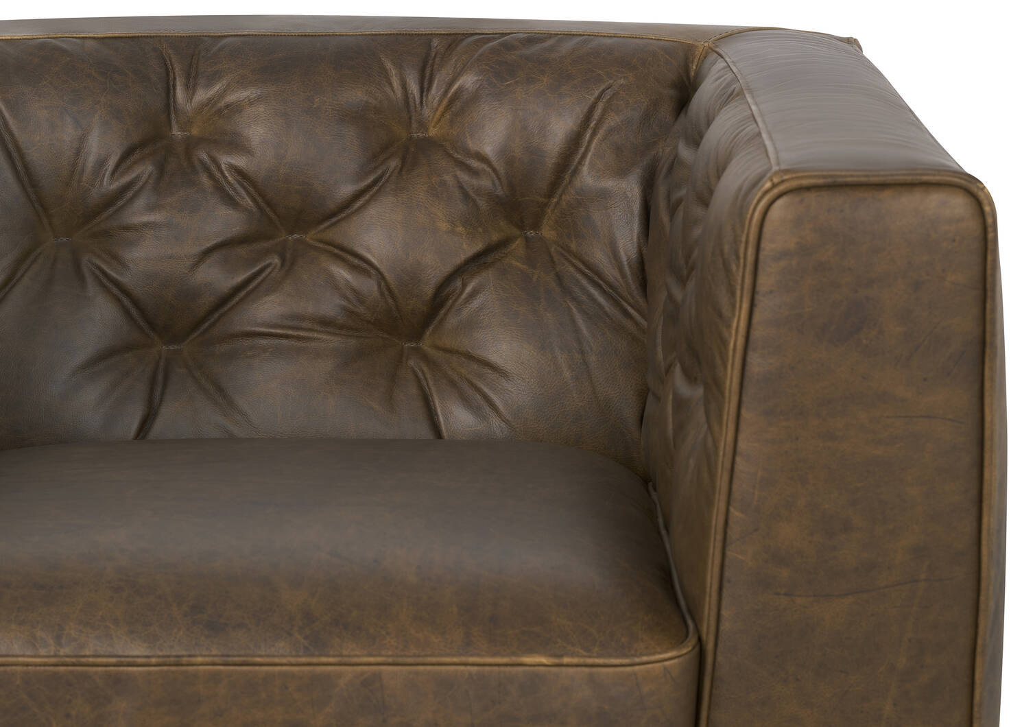 Fauteuil en cuir Marcello -Waco tabac